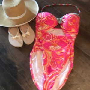 NWT- morning sunrise bandeau swimsuit